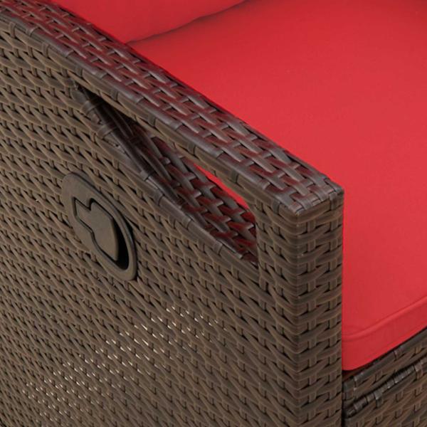Gartenbank Braun und Rot 105 x 60 x 112 cm Stahl und Polyester