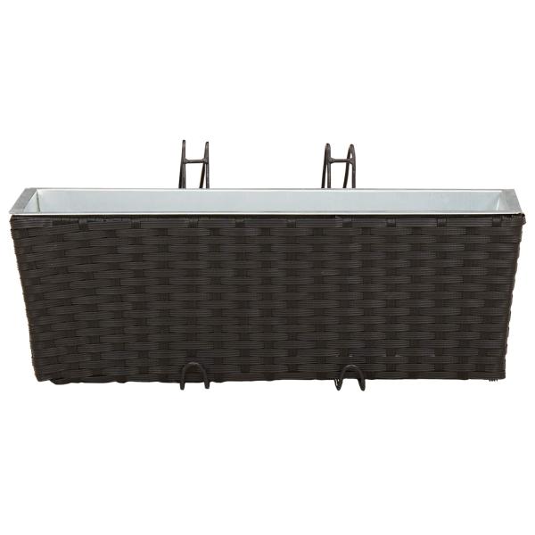 Balkon 2 pcs Schwarz 50 x 17 x 17 cm Metall