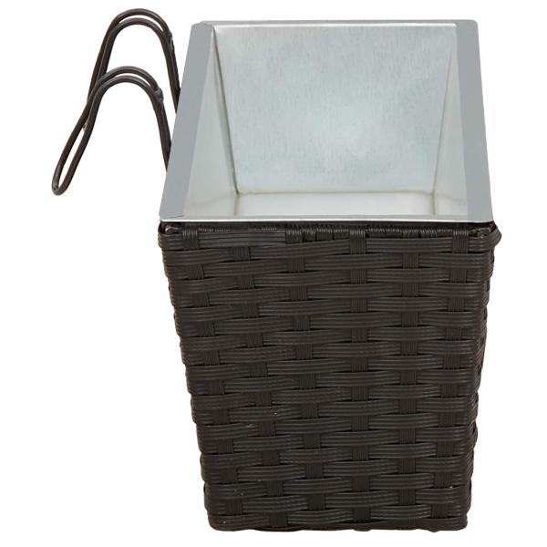 Balkon 2 pcs Schwarz 50 x 17 x 17 cm Metall