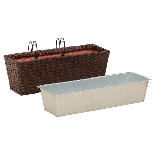 Balkon 2 stk. Braun 50 x 17 x 17 cm Metall