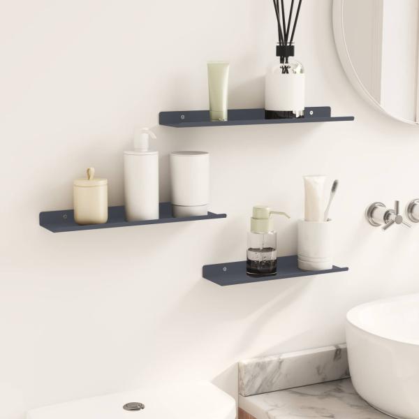 Wandregal mit Regal 3 pcs Anthrazit 40 x 9 x 2,5 cm