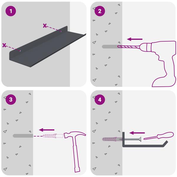 Wandregal mit Regal 3 pcs Anthrazit 40 x 9 x 2,5 cm