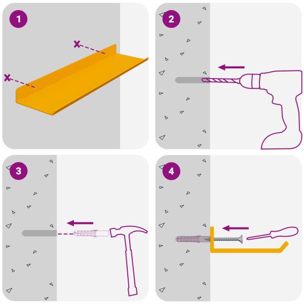 Wandregal mit Regal Wandmontiert 3 pcs Senfgelb 40 x 9 x 2,5 cm