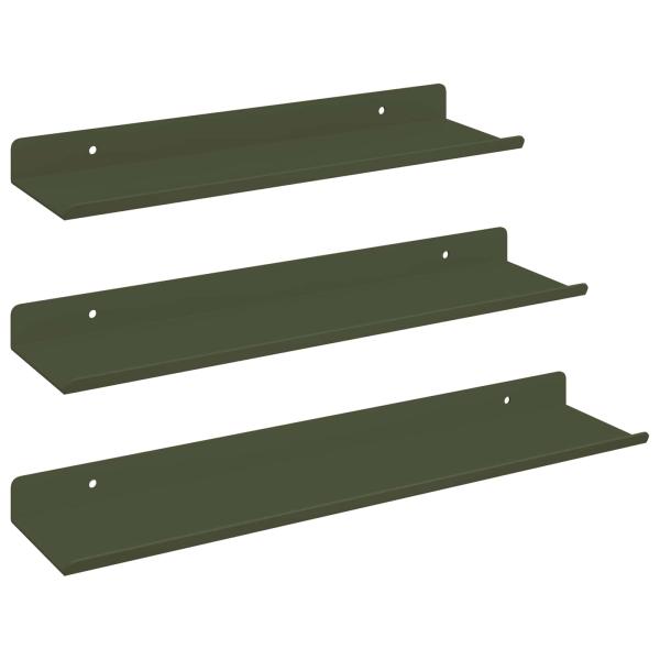 Wandregal mit Regal 3 pcs Olive Grün 40 x 9 x 2,5 cm