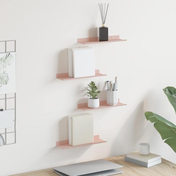 ARDEBO.de - Wandregal mit Regal Wandmontiert 4 pcs Rosa 30 x 9 x 2,5 cm