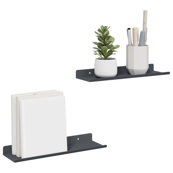 Wandregal mit Regal 2 pcs Anthrazit 30 x 9 x 2,5 cm