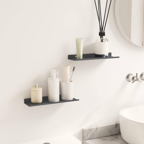 Wandregal mit Regal 2 pcs Anthrazit 30 x 9 x 2,5 cm