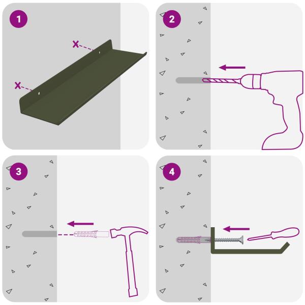 Wandregal mit Regal 2 pcs Olive Grün 30 x 9 x 2,5 cm