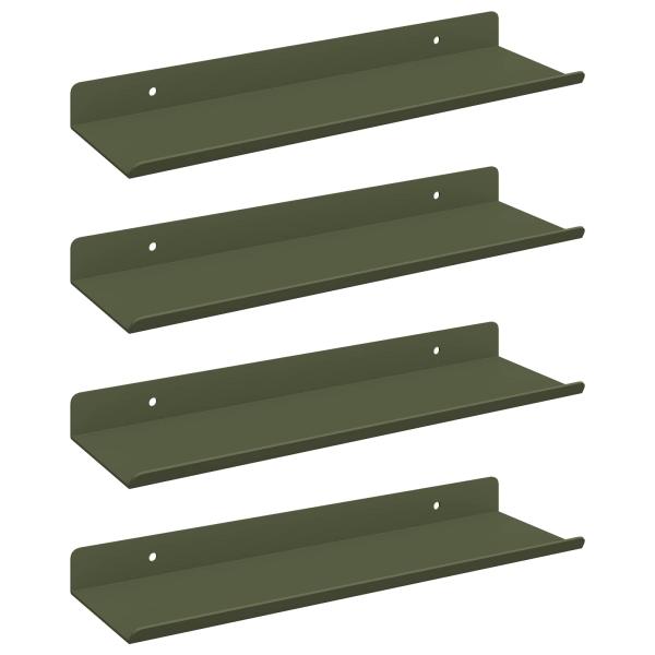 ARDEBO.de - Wandregal mit Regal 4 pcs Olive Grün 30 x 9 x 2,5 cm