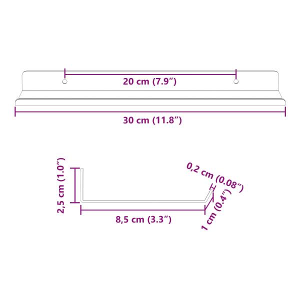 Wandregal mit Regal 4 pcs Olive Grün 30 x 9 x 2,5 cm