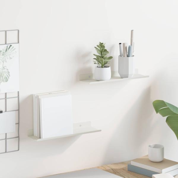ARDEBO.de - Wandregal mit Regal Wandmontiert 2 pcs Weiß 30 x 9 x 2,5 cm