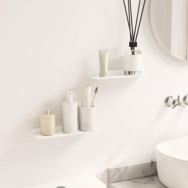 Wandregal mit Regal Wandmontiert 2 pcs Weiß 30 x 9 x 2,5 cm