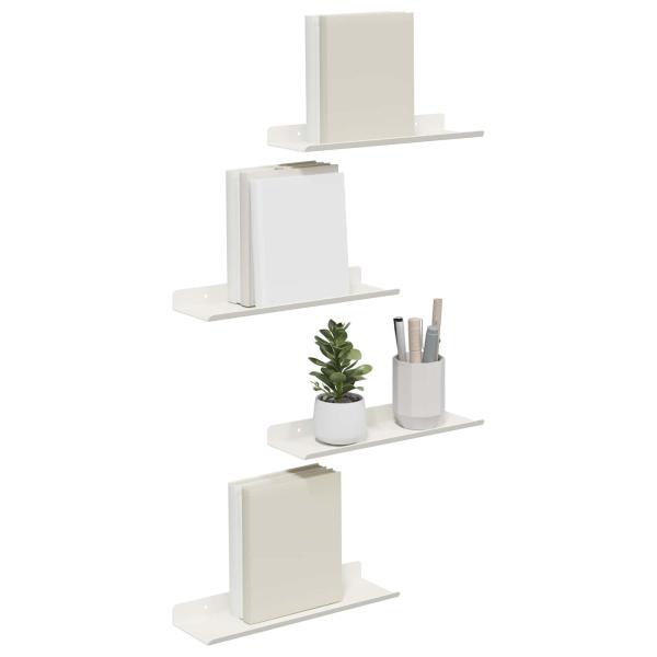 Wandregal mit Regal Wandmontiert 4 pcs Weiß 30 x 9 x 2,5 cm