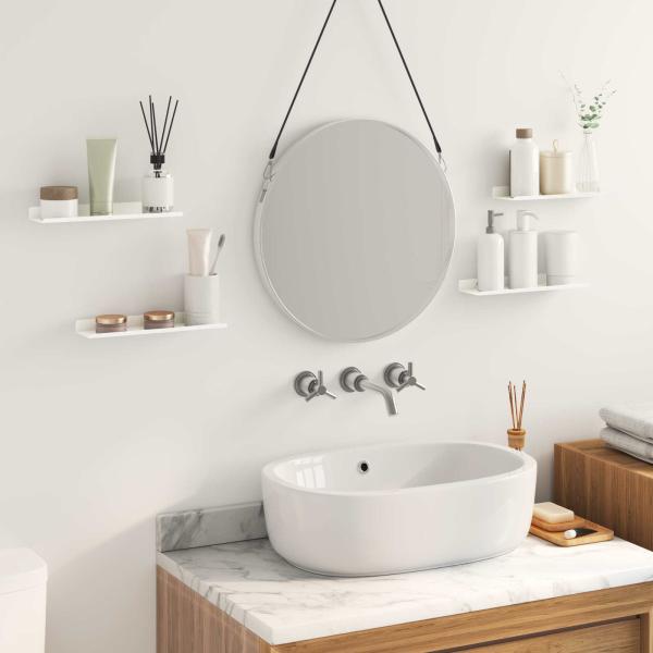 Wandregal mit Regal Wandmontiert 4 pcs Weiß 30 x 9 x 2,5 cm