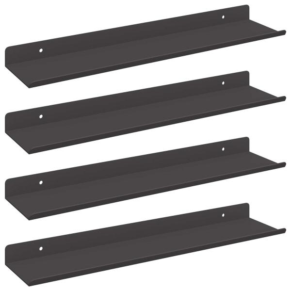 ARDEBO.de - Wandregal mit Regal Wandmontiert 4 pcs Schwarz 40 x 9 x 2,5 cm
