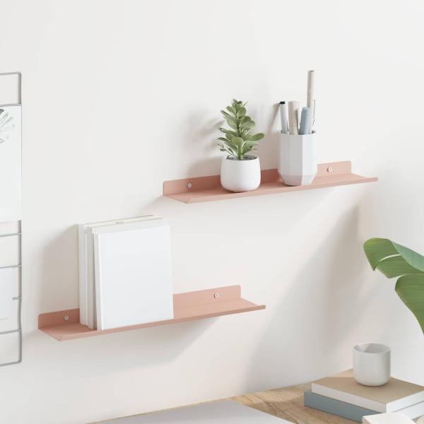 ARDEBO.de - Wandregal mit Regal Wandmontiert 2 pcs Rosa 40 x 9 x 2,5 cm