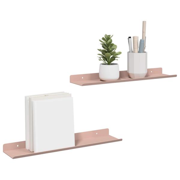 Wandregal mit Regal Wandmontiert 2 pcs Rosa 40 x 9 x 2,5 cm