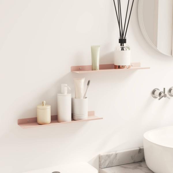 Wandregal mit Regal Wandmontiert 2 pcs Rosa 40 x 9 x 2,5 cm