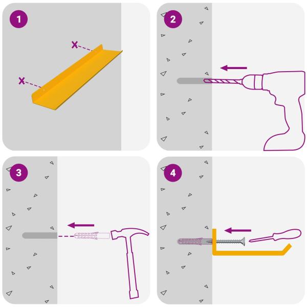 Wandregal mit Regal Wandmontiert 4 pcs Senfgelb 40 x 9 x 2,5 cm