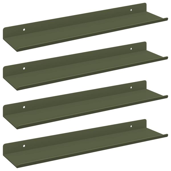 Wandregal mit Regal 4 pcs Olive Grün 40 x 9 x 2,5 cm