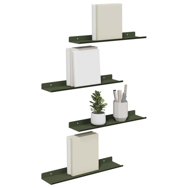 Wandregal mit Regal 4 pcs Olive Grün 40 x 9 x 2,5 cm