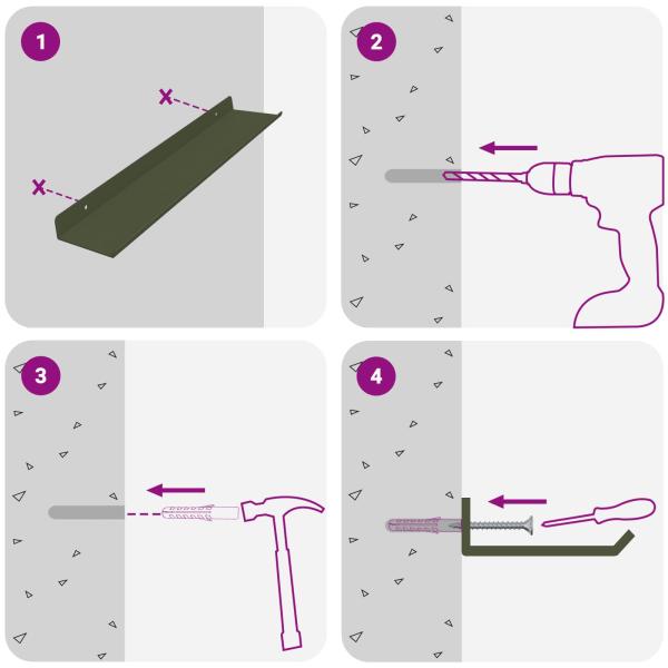 Wandregal mit Regal 4 pcs Olive Grün 40 x 9 x 2,5 cm