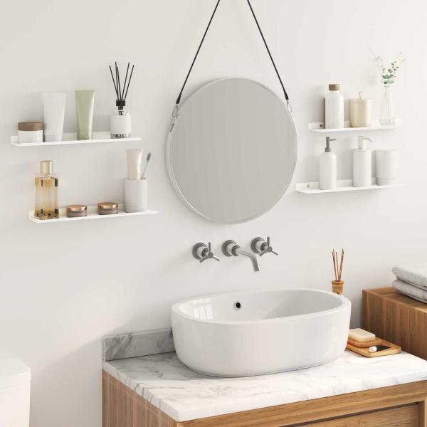Wandregal mit Regal Wandmontiert 4 pcs Weiß 40 x 9 x 2,5 cm