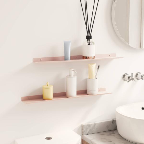 Wandregal mit Regal Wandmontiert 2 pcs Rosa 60 x 9 x 2,5 cm