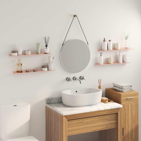 Wandregal mit Regal Wandmontiert 4 pcs Rosa 60 x 9 x 2,5 cm