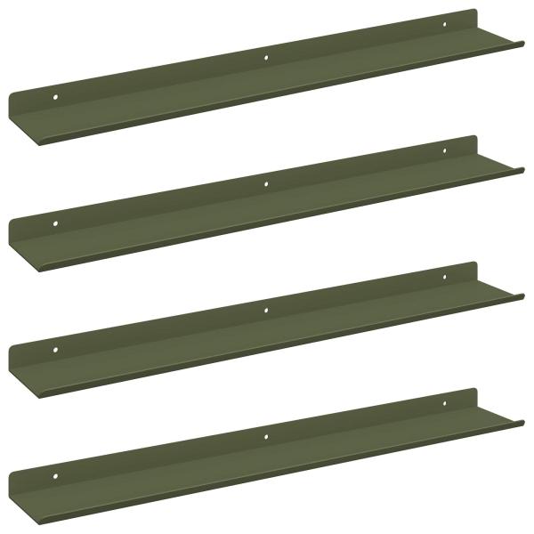 Wandregal mit Regal 4 pcs Olive Grün 60 x 9 x 2,5 cm