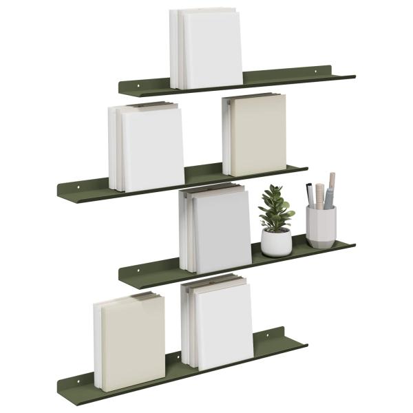 Wandregal mit Regal 4 pcs Olive Grün 60 x 9 x 2,5 cm