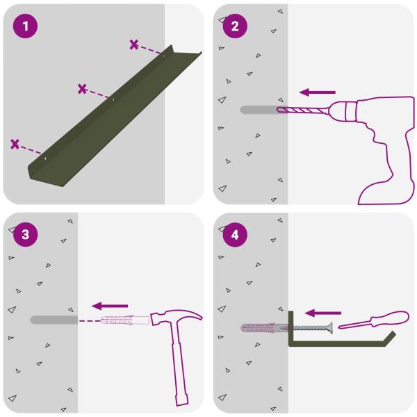 Wandregal mit Regal 4 pcs Olive Grün 60 x 9 x 2,5 cm