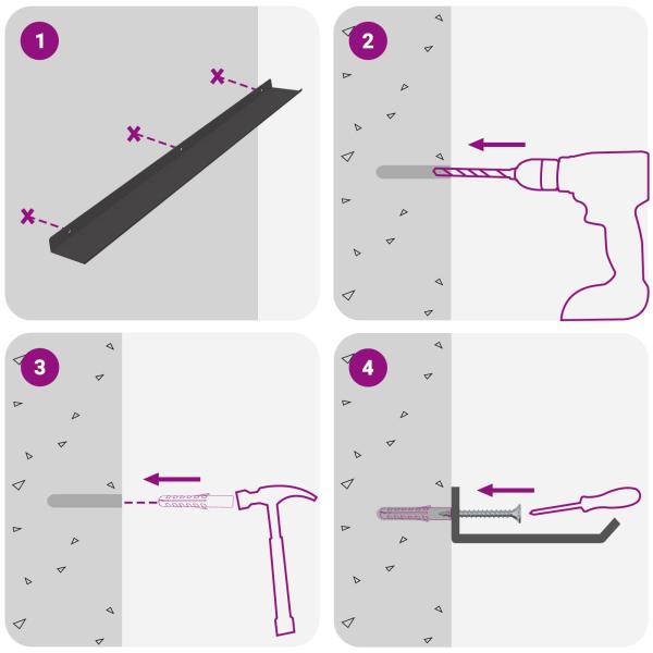 Wandregal mit Regal Wandmontiert 2 pcs Schwarz 80 x 9 x 2,5 cm