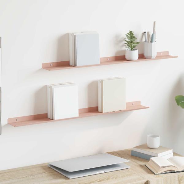 ARDEBO.de - Wandregal mit Regal Wandmontiert 2 pcs Rosa 80 x 9 x 2,5 cm