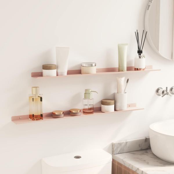 Wandregal mit Regal Wandmontiert 2 pcs Rosa 80 x 9 x 2,5 cm