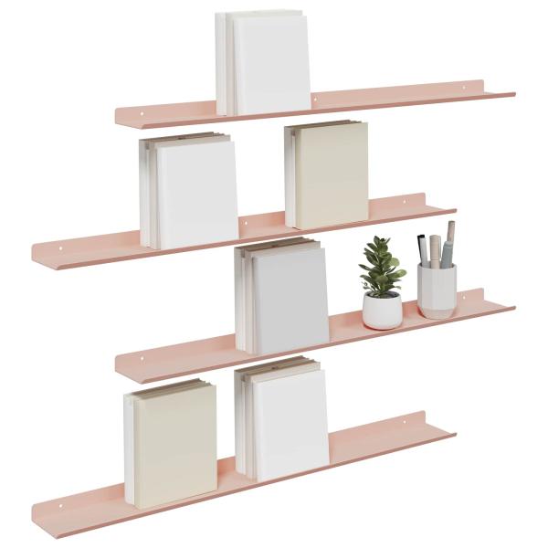 Wandregal mit Regal Wandmontiert 4 pcs Rosa 80 x 9 x 2,5 cm
