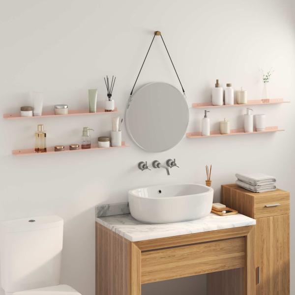 Wandregal mit Regal Wandmontiert 4 pcs Rosa 80 x 9 x 2,5 cm
