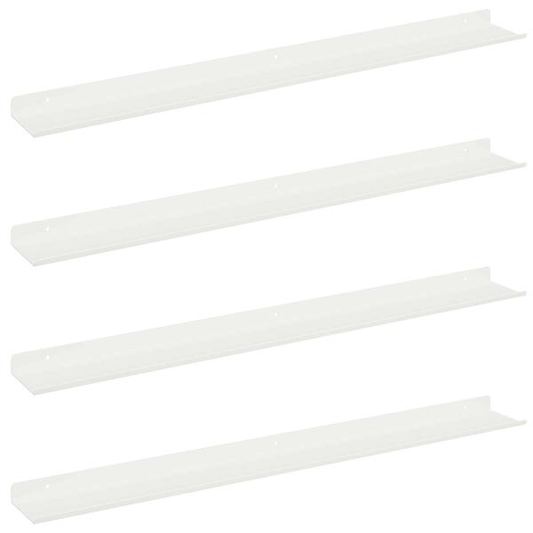 ARDEBO.de - Wandregal mit Regal Wandmontiert 4 pcs Weiß 80 x 9 x 2,5 cm