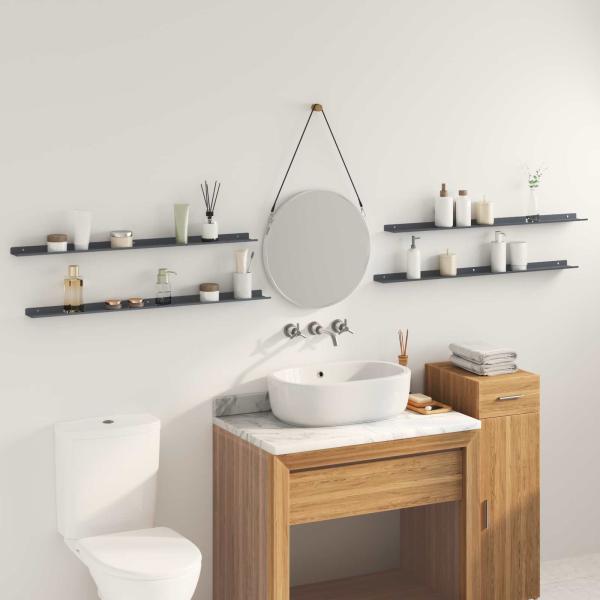 Wandregal mit Regal 4 pcs Anthrazit 100 x 9 x 2,5 cm