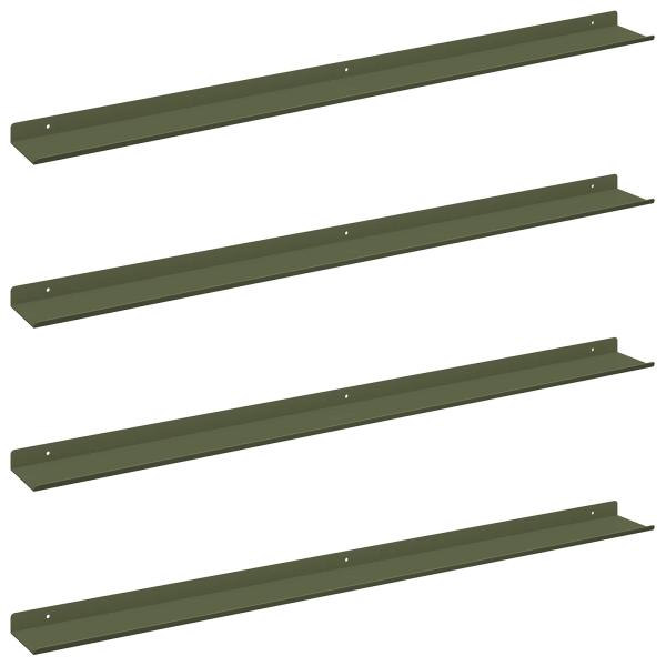 Wandregal mit Regal 4 pcs Olive Grün 100 x 9 x 2,5 cm