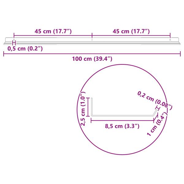 Wandregal mit Regal 4 pcs Olive Grün 100 x 9 x 2,5 cm