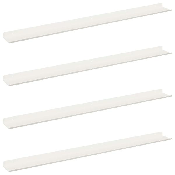Wandregal mit Regal Wandmontiert 4 pcs Weiß 100 x 9 x 2,5 cm