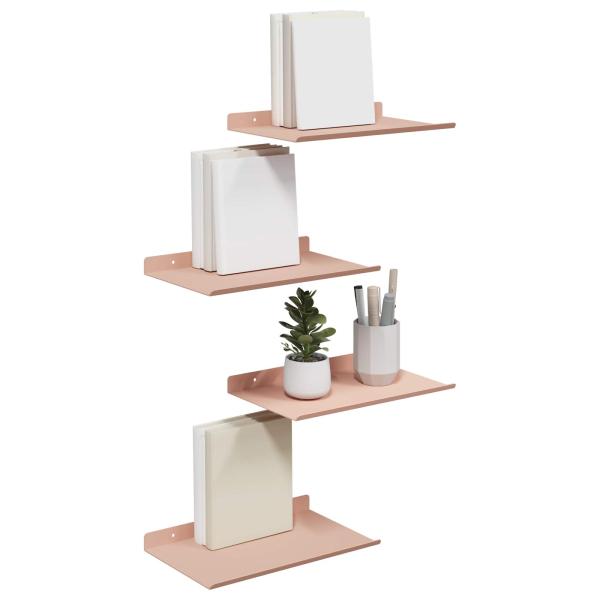 Wandregal mit Regal Wandmontiert 4 pcs Rosa 30 x 18 x 2,5 cm