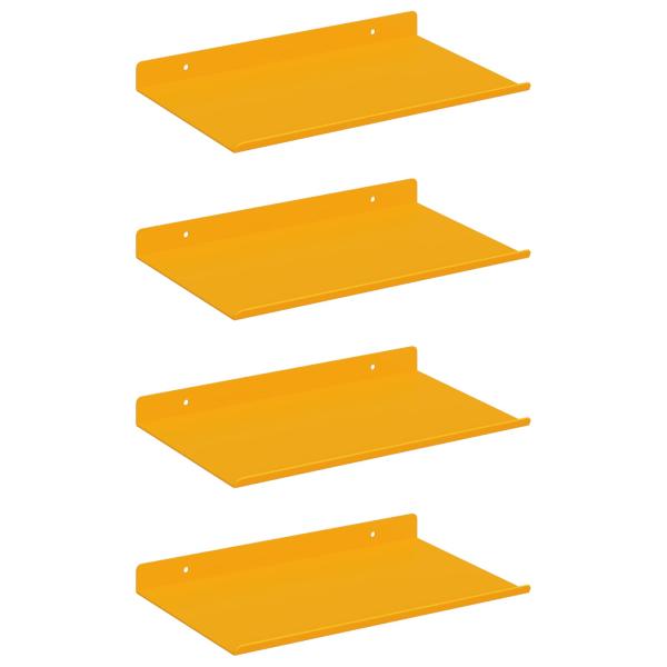 Wandregal mit Regal 4 pcs Senfgelb 30 x 18 x 2,5 cm