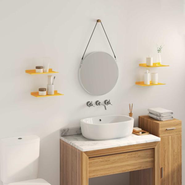 Wandregal mit Regal 4 pcs Senfgelb 30 x 18 x 2,5 cm