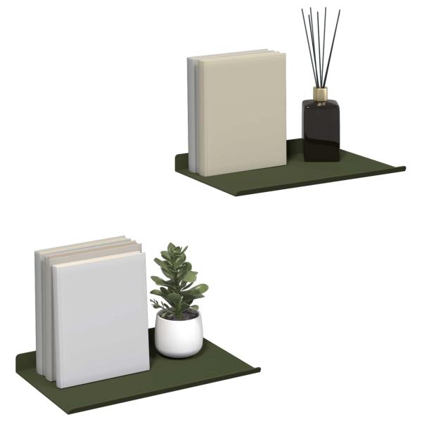 ARDEBO.de - Wandregal mit Regal 2 pcs Olive Grün 30 x 18 x 2,5 cm