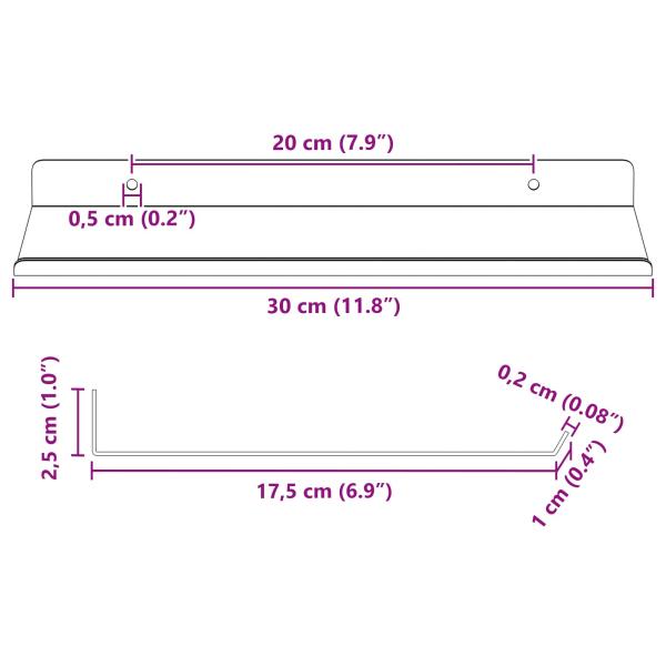 ARDEBO.de - Wandregal mit Regal 4 pcs Olive Grün 30 x 18 x 2,5 cm