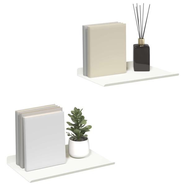Wandregal mit Regal Wandmontiert 2 pcs Weiß 30 x 18 x 2,5 cm