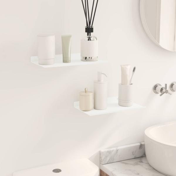 Wandregal mit Regal Wandmontiert 2 pcs Weiß 30 x 18 x 2,5 cm