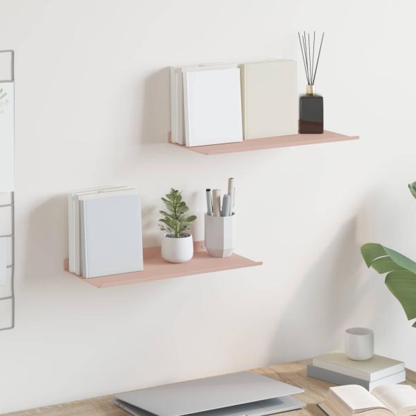 ARDEBO.de - Wandregal mit Regal Wandmontiert 2 pcs Rosa 40 x 18 x 2,5 cm